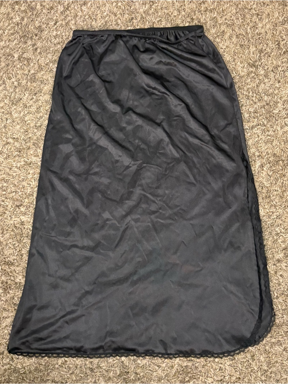 Vintage Wondermaid Black Half Slip Skirt – Lace Trim Mini (Size M)